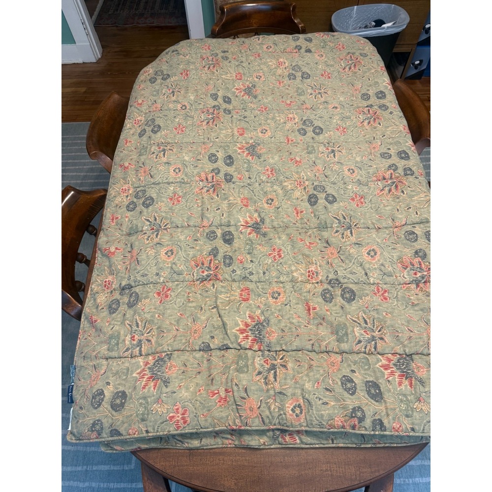 Vintage Ralph Lauren Isabella Twin Size Comforter Sage Floral Cotton Linen USA - Picture 4 of 6